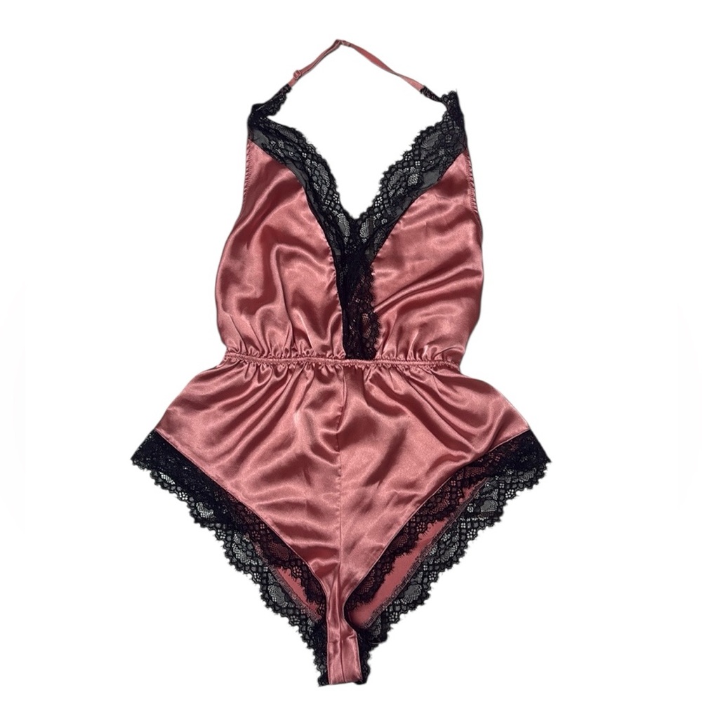 La Senza pink satin & lace romper